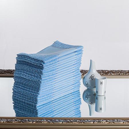 Imagem de Toalha lavabo algodão para bordar azul