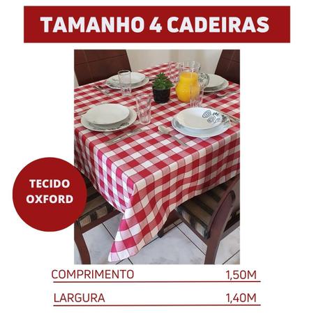 Toalha de Mesa Xadrez Vermelho Oxford - Enrolado Tecidos