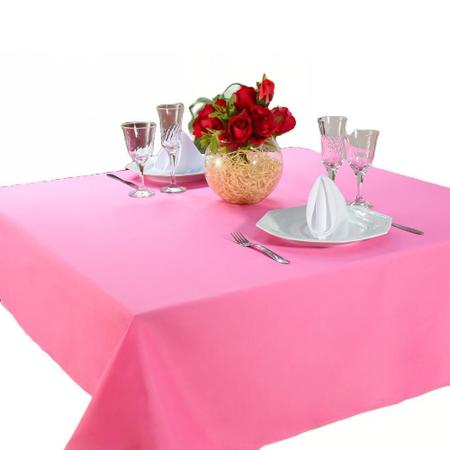 Imagem de Toalha Mesa Posta 12 Cadeiras Oxford Lisa 3,50M X 1,40M Pink