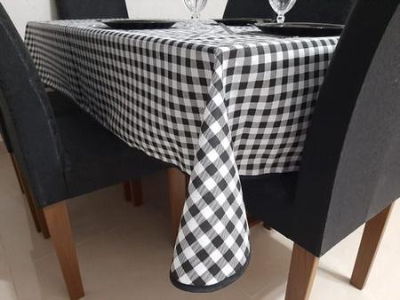 Toalha De Mesa Xadrez Quadriculada Preto Branco 6 Lugares Piquenique 2,20 X  1,50 - Tmdecor - Toalha de Mesa - Magazine Luiza