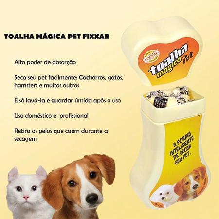 Imagem de Toalha Para Pets De Banho Animal toalha magica Fixxar 2 UN