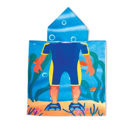 Imagem de Toalha Poncho De Praia Piscina Infantil Com Capuz - Meninos