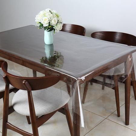 Imagem de Toalha Protetor De Mesa Plástico 210x140 cm Transparente Impermeável Grosso PVC Cristal Capa Forrar Casa Restaurante