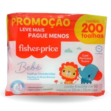 Imagem de Toalhas umedecidas fisher-price pack 200 com perfume suave