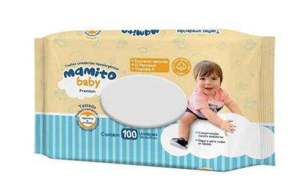 Imagem de Toalhas Umedecidas Mamito Baby Premium Kit 3 C/100 Folhas