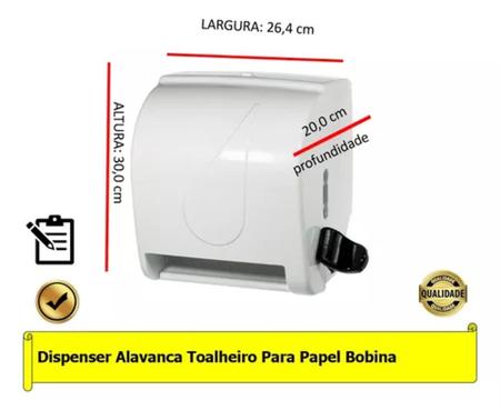 Imagem de Toalheiro Dispenser Papel Toalha Bobina Alavanca Banheiro ou Cozinha