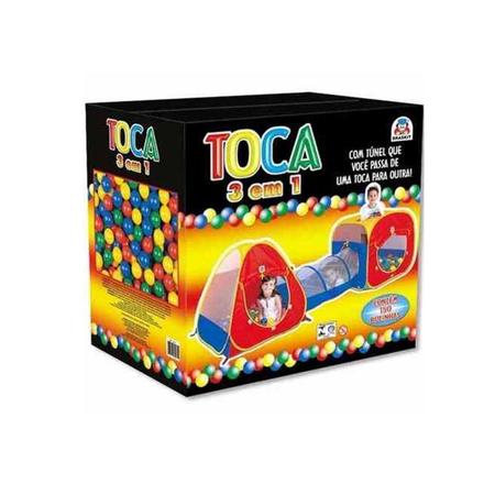 Toca Barraca Infantil 3 Em 1 C/ 80 Bolinhas 4607 - Braskit