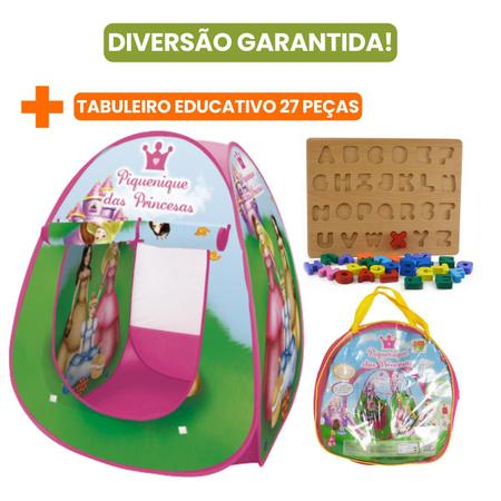 Toca Barraca Infantil Tabuleiro Encaixe Alfabeto Educativo - DM