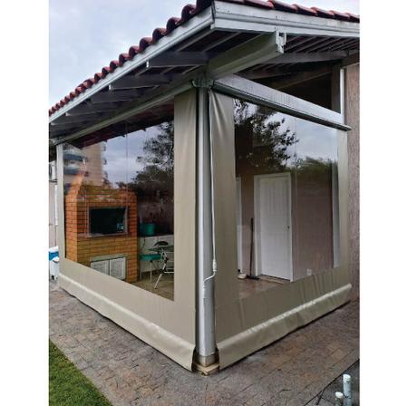 Imagem de Toldo Cortina Bege c/ visor - 2,60m x 2,10m - kit completo