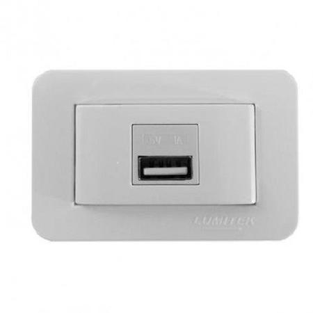 Imagem de Tomada Carregador Usb Charger 1 Entrada Lumitek Branco ou Preto