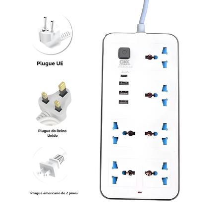 Imagem de Tomada De Alimentação Universal Com Porta Usb Cabo De 18 M Ue Eua Reino Unido Tomada Ac Tipo C