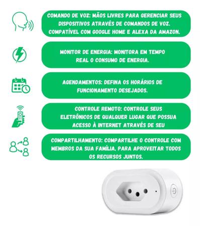 Tomada inteligente wifi 16a/20a com monitor de energia funciona c