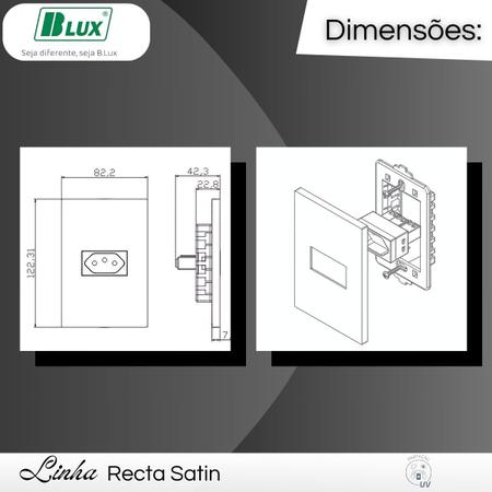 Imagem de Tomada Para Tv Antena Coaxial 4x2 Cor Prata/Cinza/Grafite - B.lux