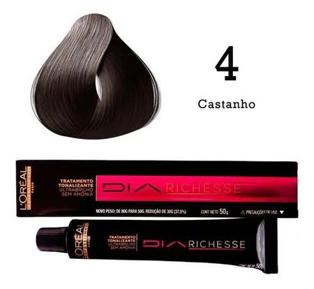 Tonalizante L'Oreal Paris Richesse 4 Castanho - Magia Cosméticos -  Maquiagens, Perfumes, Shampoos, Tinturas, Equipamentos e muito mais!