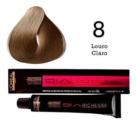 Tonalizante L'Oreal Paris Richesse 8 Louro Claro - Magia Cosméticos -  Maquiagens, Perfumes, Shampoos, Tinturas, Equipamentos e muito mais!