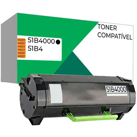 Imagem de Toner Compatível 51b4000 51b4 P/ Impressora Lexmark Mx317 Mx417 Mx517 2.500 Cópias