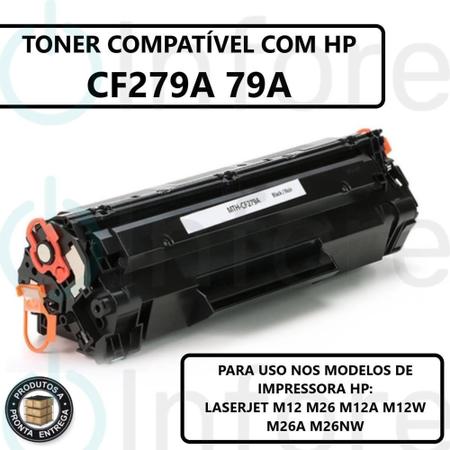 Imagem de Toner Compatível Cf279a 79a Impressora Laserjet m12 m26 m12a m12w m26a m26nw 12w 26a 26nw BK PREMIUM