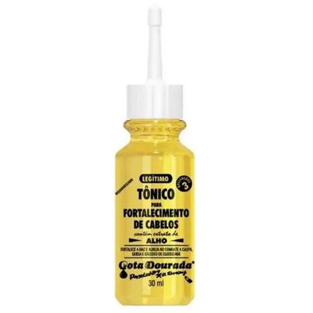 Tonico Gota Dourada Alho Fortalece Raiz Kit c/ 5Unid 30ml Imagem de Tonico Gota Dourada Alho Fortalece Raiz Kit c/ 5Unid 30ml