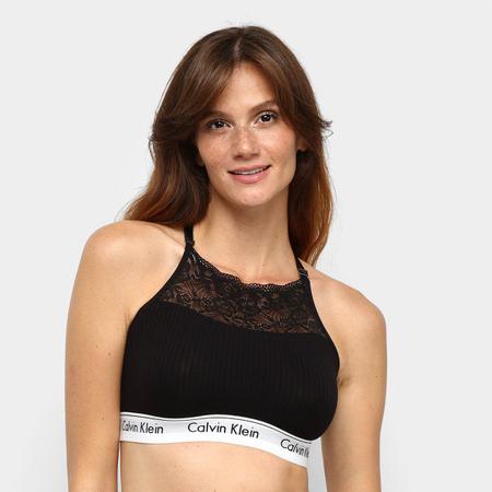 Top Calvin Klein Canelado Renda Modern Cotton Lace Feminino - Top