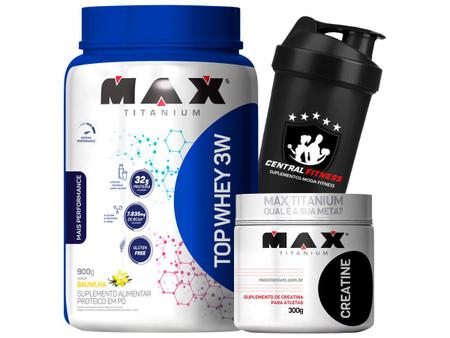 Imagem de Top Protein Whey 3w 900g + Creatina 300g + Coqueteleira - Max Titanium