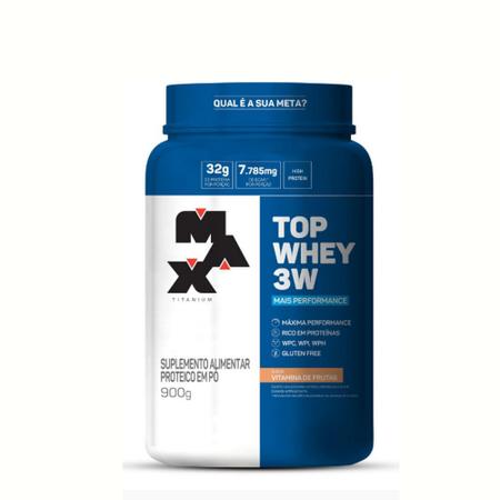 Top Whey Mais Performance Vitamina de Frutas - 900g - Max Titanium Imagem de Top Whey Mais Performance Vitamina de Frutas - 900g - Max Titanium