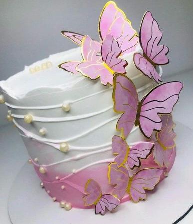 Decoração do bolo de borboleta, artesanal, roxo, rosa, para o