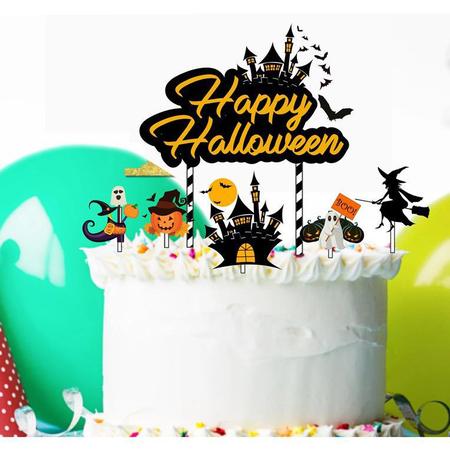 Topo Para Bolo Festa Tema Decoração Halloween Bruxa