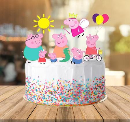 Topo de bolo Peppa Pig  Peppa pig birthday party, Peppa pig party, Peppa  pig birthday