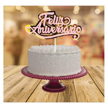 Topo De Bolo Feliz Aniversário/ Happy Birthday ( Diversas Cores)