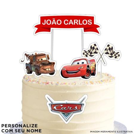 Topo de Bolo Personalizado, Tema: Carros