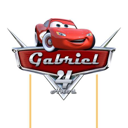 Topo De Bolo Carros Cars Disney Personalizado