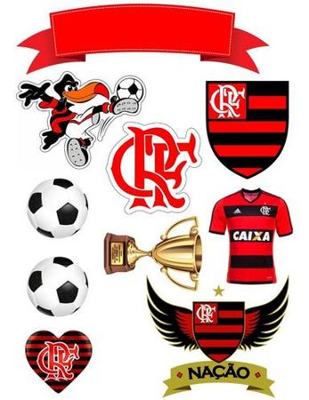 Topo Topper De Bolo Flamengo Personalizado - Celoflex - Topo de