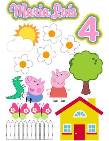 Topo Topper Decoração Bolo Aniversário Peppa Pig