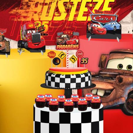 Topo - Topper - Decoração Bolo E V A - Festa Carros Mcqueen