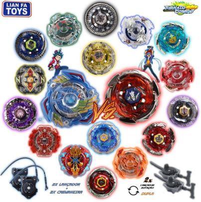 4 Beyblade Metal Led + Lançador + Arena Resistente