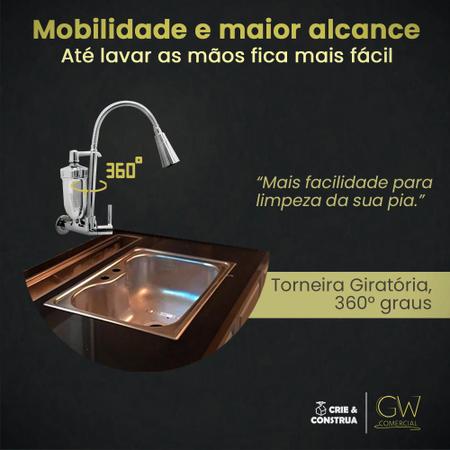 Imagem de Torneira Articulada Cone Metal Gourmet Filtro Abs Gw Comercial 