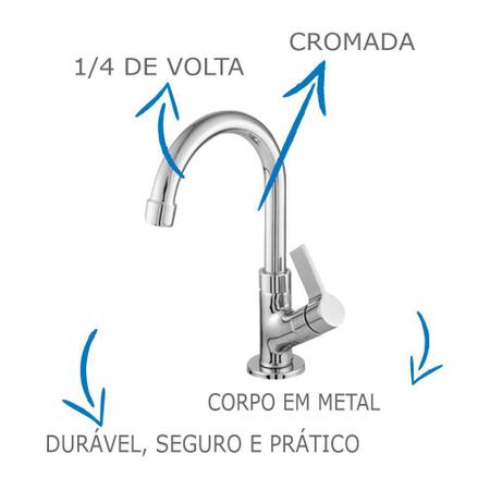 Imagem de Torneira Banheiro 1198 C-70 1/4 Volta Mesa Alavanca