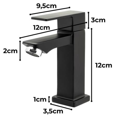 Torneira Banheiro/Lavabo/Pia Luxo Preto - Smart Norte Imagem de Torneira Banheiro/Lavabo/Pia Luxo Preto - Smart Norte