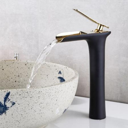 Torneira Cascata Luxo Monocomando Misturador Quente Frio Cobre Banheiro Bancada - Compre Imagem de Torneira Cascata Luxo Monocomando Misturador Quente Frio Cobre Banheiro Bancada