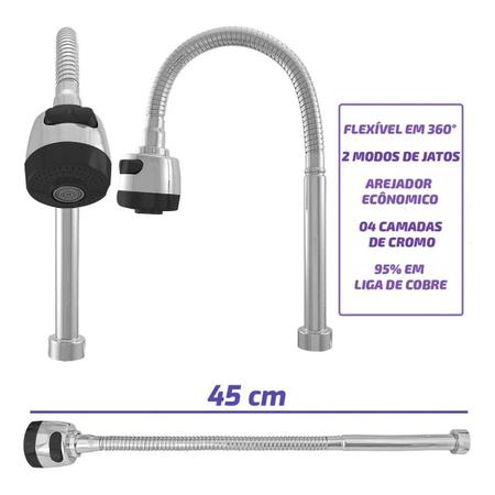 Imagem de Torneira Com Filtro De Parede Cozinha Gourmet Abs Flexivel 1/4 De Volta Wg03