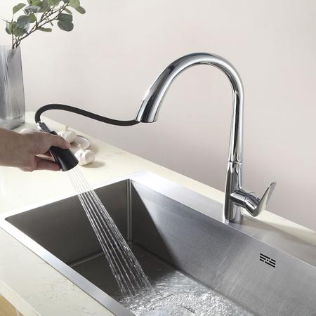 Torneira Cozinha Extensível Água Fria Quente Monocomando - TELCA Imagem de Torneira Cozinha Extensível Água Fria Quente Monocomando