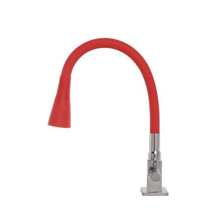 Torneira Cozinha Flexível Quadrada Bancada Cone Vermelho - SOFT INOX Imagem de Torneira Cozinha Flexível Quadrada Bancada Cone Vermelho