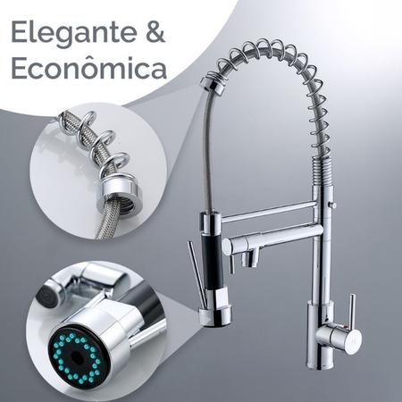 Imagem de Torneira Cozinha Gourmet Monocomando Com Spray Extensor 14880