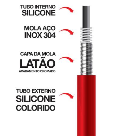 Torneira Cozinha Com filtro Parede Tubo Cone Colorido Vermelho Flexível  Gourmet COD-1160-7