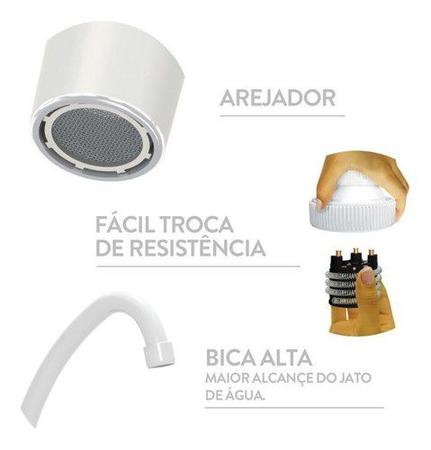 Imagem de Torneira Elétrica Bica Alta Bancada 220v 4400w Teb244 Sintex