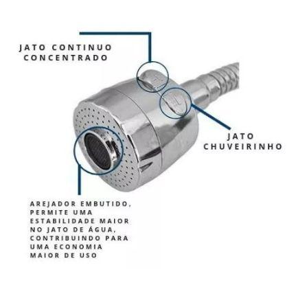 Imagem de Torneira Gourmet Metal Tubo Flexível Arejador Para Pia Cozinha Mesa 1/4 Volta - Bancada/Parede