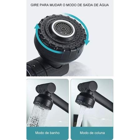 Imagem de Torneira Lavabo Banheiro Monocomando Luxo 360 Rotativa Preta