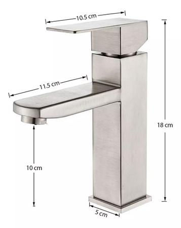 Imagem de Torneira Misturador Monocomando Banheiro Lavabo Inox 