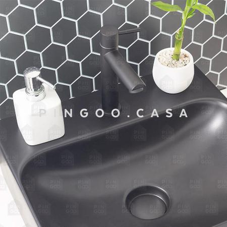 Imagem de Torneira Para Banheiro em Aço inox Escovado Baixa Amazonas Pingoo.casa - Preto