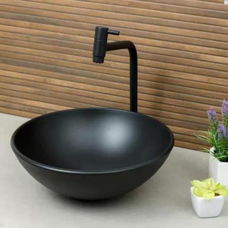 Imagem de Torneira para banheiro lavabo link bica alta preto black fosco